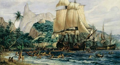 Bougainville arrival in Tahiti 