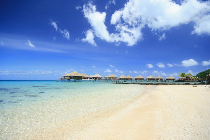 Beach on Huahine island - French Polynesia