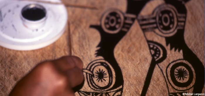 Hand made Tapa with marquesan patterns