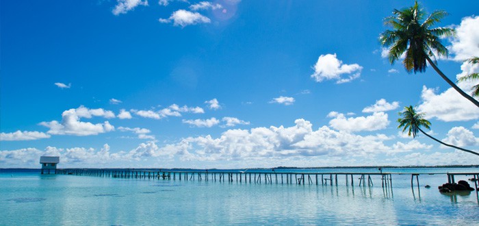 Lagoon of Ahe, island of the south pacific