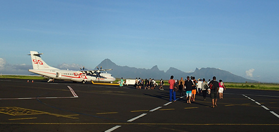 Getting onboard of an Air Tahiti Plane